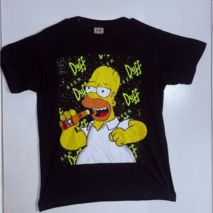 Black T-Shirt with Homer Simpson Print